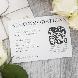Minimalistische Hochzeitshotel Unterkunft QR Code Begleitkarte