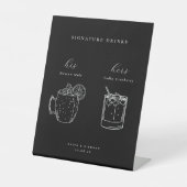 Minimalistische Hochzeitsignatur Drinks Pedestal-Z Sockelschild (Vorderseite)