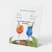 Minimalistische Hochzeitsignatur Drinks Pedestal-Z Sockelschild (Vorderseite)