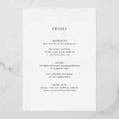 Minimalistische Hochzeitsimulation Folieneinladung (Rückseite)