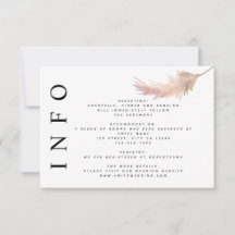 Minimalistische Hochzeitsinformationen für Blush P