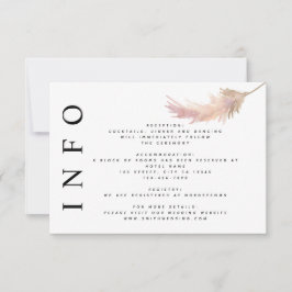 Minimalistische Hochzeitsinformationen für Blush P RSVP Karte