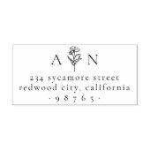 Minimalistische Hochzeitsinitialen Rücksendeadress Permastempel (Design)
