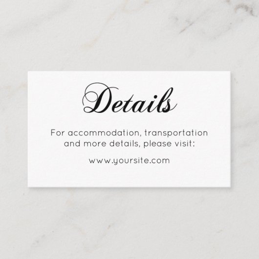 Minimalistische Hochzeitskarte Einfache Beipackkar Begleitkarte (Vorderseite)