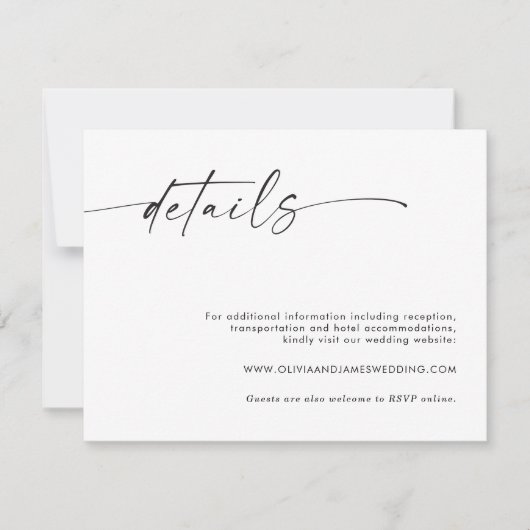 Minimalistische Hochzeitskarte, Eintrittskarten Einladung (Vorderseite)