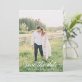 Minimalistische Hochzeitskarte Foto Save the Date (Stehend Vorderseite)