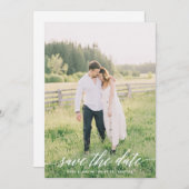 Minimalistische Hochzeitskarte Foto Save the Date (Vorne/Hinten)
