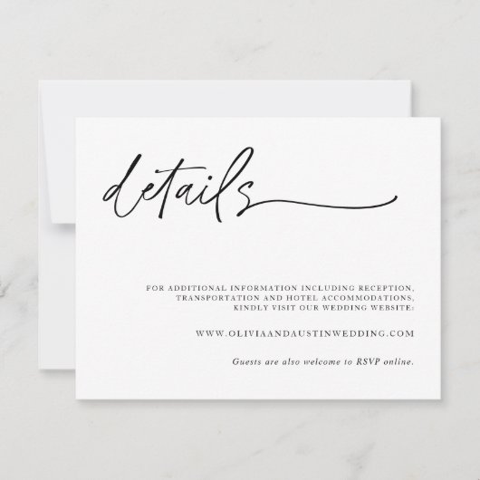 Minimalistische Hochzeitskarte | Hochzeitswebsite Dankeskarte (Vorderseite)