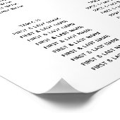 Minimalistische Hochzeitskarte in Schwarz/Weiß Poster (Ecke)