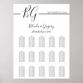 Minimalistische Hochzeitskarte in Schwarz/Weiß Poster