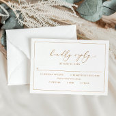 Minimalistische Hochzeitskarte mit Essensoptionen RSVP Karte