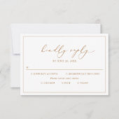 Minimalistische Hochzeitskarte mit Essensoptionen RSVP Karte (Vorderseite)