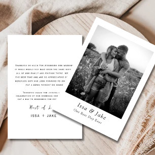 Minimalistische Hochzeitskarte mit Foto Einladung