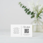 Minimalistische Hochzeitskarte mit QR-Code Begleitkarte (Stehend Vorderseite)