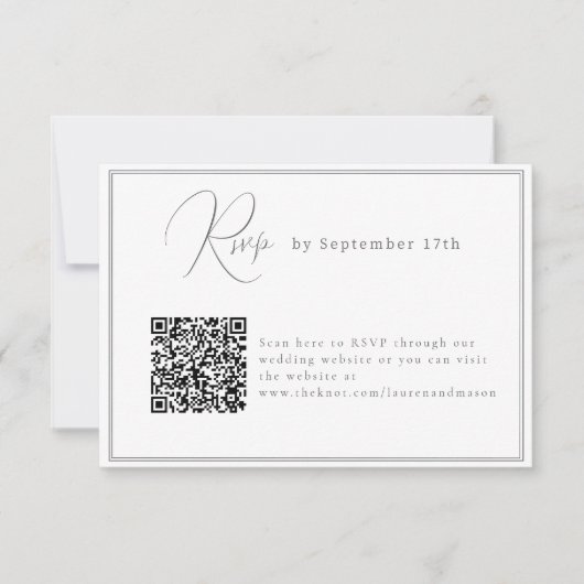 Minimalistische Hochzeitskarte Online-Reaktion RSVP Karte (Vorderseite)