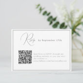 Minimalistische Hochzeitskarte Online-Reaktion RSVP Karte (Stehend Vorderseite)