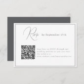 Minimalistische Hochzeitskarte Online-Reaktion RSVP Karte (Vorne/Hinten)