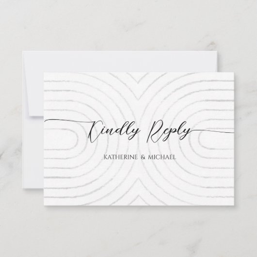 Minimalistische Hochzeitskarte RSVP Karte (Vorderseite)