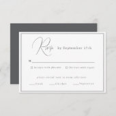 Minimalistische Hochzeitskarte RSVP Karte (Vorne/Hinten)