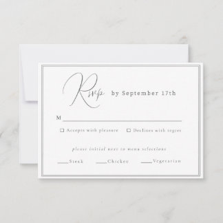 Minimalistische Hochzeitskarte RSVP Karte