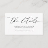 Minimalistische Hochzeitskarte Schwarz/Weiß Begleitkarte (Vorderseite)