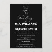 Minimalistische Hochzeitskarte Schwarz/Weiß Begleitkarte (Vorderseite)