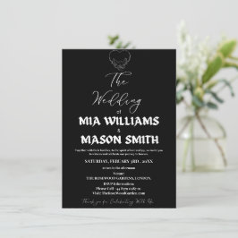 Minimalistische Hochzeitskarte Schwarz/Weiß Begleitkarte