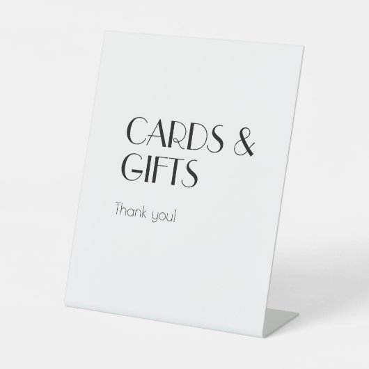 Minimalistische Hochzeitskarten und Geschenke der  Sockelschild (Vorderseite)