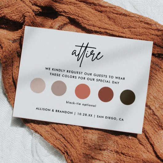 Minimalistische Hochzeitskleiderekarte Begleitkarte