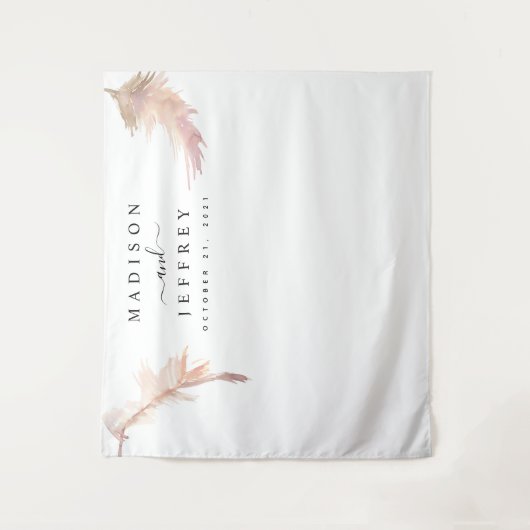 Minimalistische Hochzeitskulisse für Pampas Wandteppich (Vorderseite)