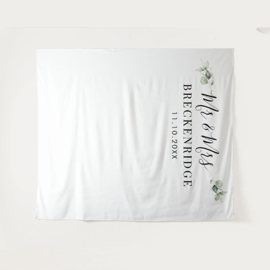 Minimalistische Hochzeitslandschaft im Aquarellgar Wandteppich (Vorderseite (Horizontal))