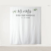 Minimalistische Hochzeitslandschaft im Aquarellgar Wandteppich (Vorderseite)