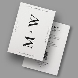Minimalistische Hochzeitsmonogramm Weiß modern Save The Date