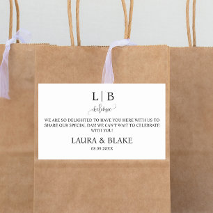 Minimalistische Hochzeitsnacht für Hotelgäste Rechteckiger Aufkleber