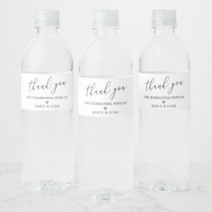 Minimalistische Hochzeitsnadel Wasserflaschenetikett