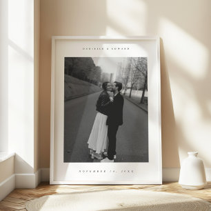 Minimalistische Hochzeitspaar-Foto-Anpassung Poster