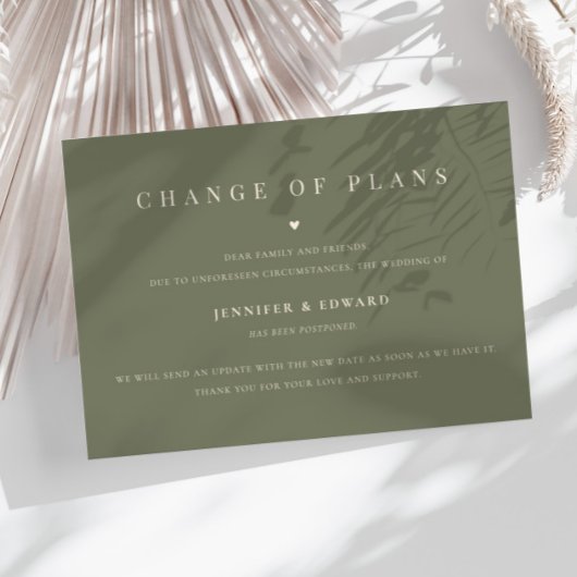 Minimalistische Hochzeitspause Grün Einladung