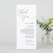 Minimalistische Hochzeitsplatteinstellung Dankesch Programm (Stehend Vorderseite)