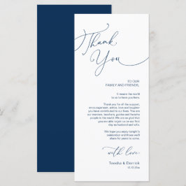 Minimalistische Hochzeitsplatteinstellung Dankesch Programm