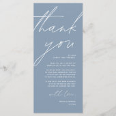 Minimalistische Hochzeitsplatteinstellung Dankesch Programm (Vorderseite)