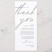 Minimalistische Hochzeitsplatteinstellung Dankesch Programm (Vorderseite)