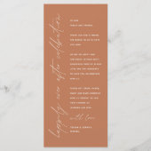 Minimalistische Hochzeitsplatteinstellung Dankesch Programm (Vorderseite)