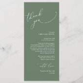 Minimalistische Hochzeitsplatteinstellung Dankesch Programm (Vorderseite)