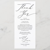 Minimalistische Hochzeitsplatteinstellung Dankesch Programm (Vorderseite)