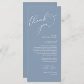 Minimalistische Hochzeitsplatteinstellung Dankesch Programm (Vorne/Hinten)