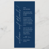 Minimalistische Hochzeitsplatteinstellung Dankesch Programm (Vorderseite)