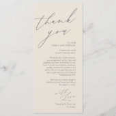 Minimalistische Hochzeitsplatteinstellung Dankesch Programm (Vorderseite)