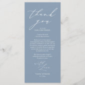 Minimalistische Hochzeitsplatteinstellung Dankesch Programm (Vorderseite)