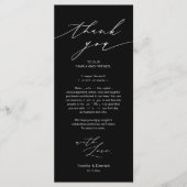 Minimalistische Hochzeitsplatteinstellung Dankesch Programm (Vorderseite)