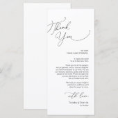 Minimalistische Hochzeitsplatteinstellung Dankesch Programm (Vorne/Hinten)